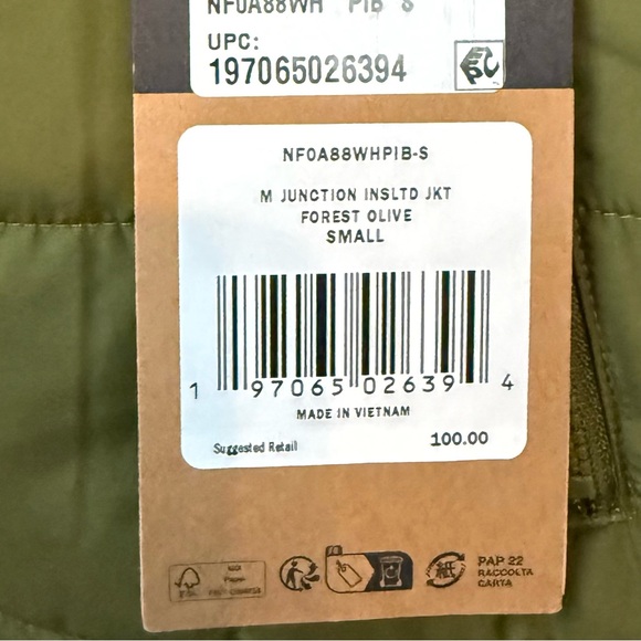 The North Face Olive Green Puffer Jacket - Small - Picture 3 of 6